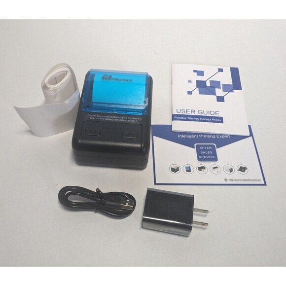 Milestone Bluetooth Black Rechargeable Battery Portable Thermal Receipt Printer - Picture 1 of 3